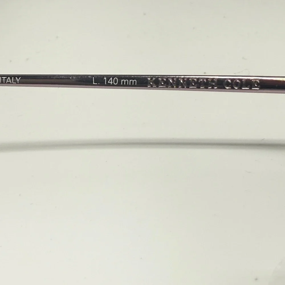 Kenneth Cole A-Cute Angle 751 Eyeglasses Pink Metal Oval Frame Italy 48-18-140
